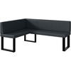 ECKBANK PETER_U - Dunkelgrau, Leder (128/168cm) - Meblini