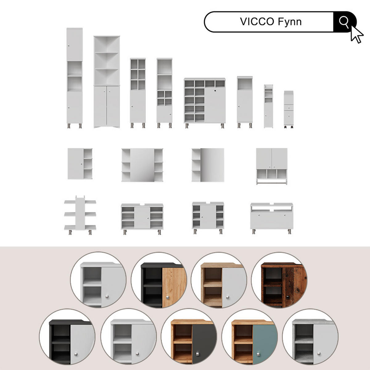 MIDISCHRANK Fynn Eiche rustikal 30 x 130.6 cm kleine Tür - Wildeiche, Holzwerkstoff (30/130.6/30cm) - Vicco