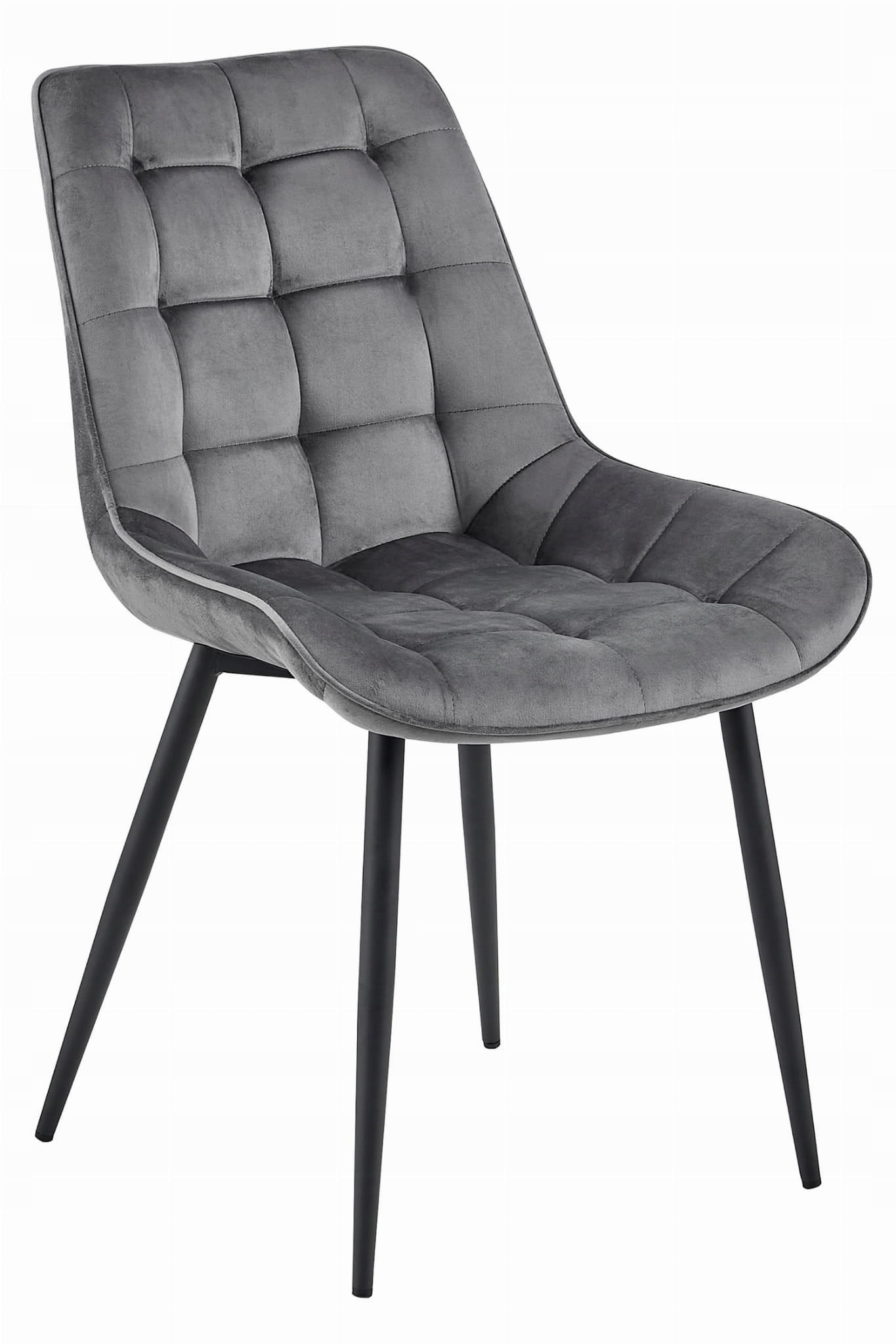 STUHL BARDI 1 Stück, Grau, Schwarz, mit Samtstoff gepolstert - Beige, Holz/Textil (45/82/54cm) - Komodee