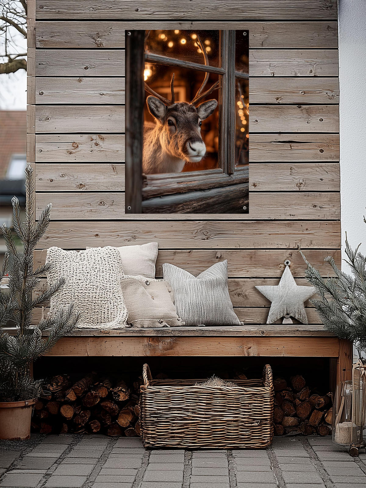 GARTEN-POSTER 60x90 cm Weihnachten - Beige, Kunststoff (60/90/2cm) - artissimo