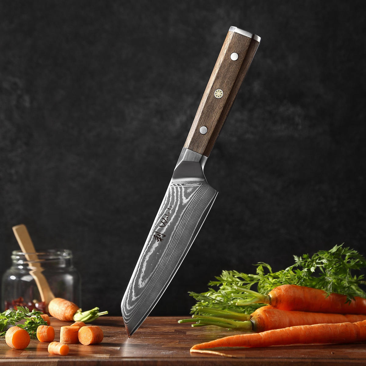 KIRITSUKEMESSER 15 cm - Nussbaumfarben, Holz/Metall (29cm) - Wakoli