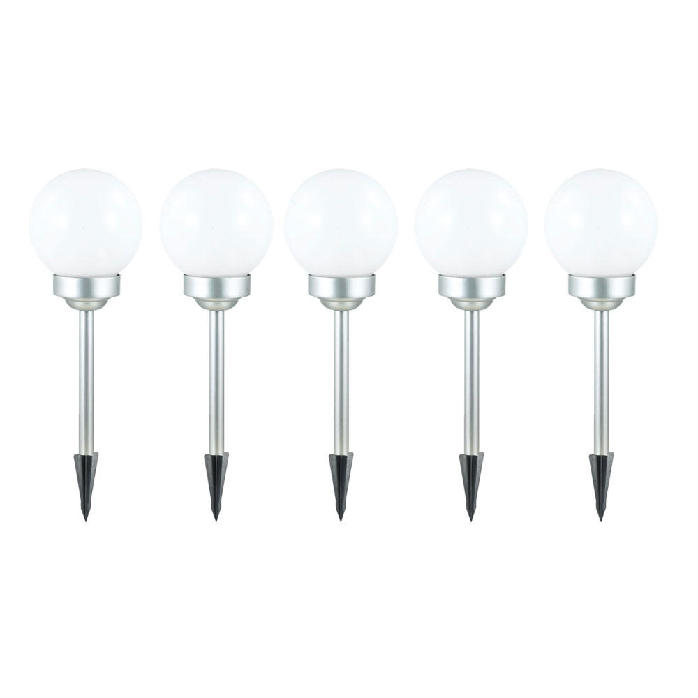 LED AUSSENLEUCHTE Kugel Weiß Modern 5er Set - Weiß, Kunststoff (15/15/427.5cm)