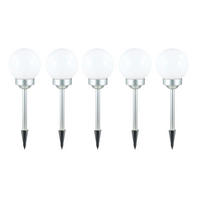 LED AUSSENLEUCHTE Kugel Weiß Modern 5er Set - Weiß, Kunststoff (15/15/427.5cm)