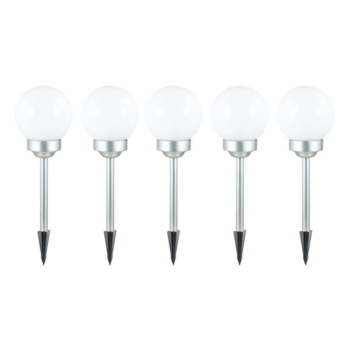 LED AUSSENLEUCHTE Kugel Weiß Modern 5er Set - Weiß, Kunststoff (15/15/427.5cm)
