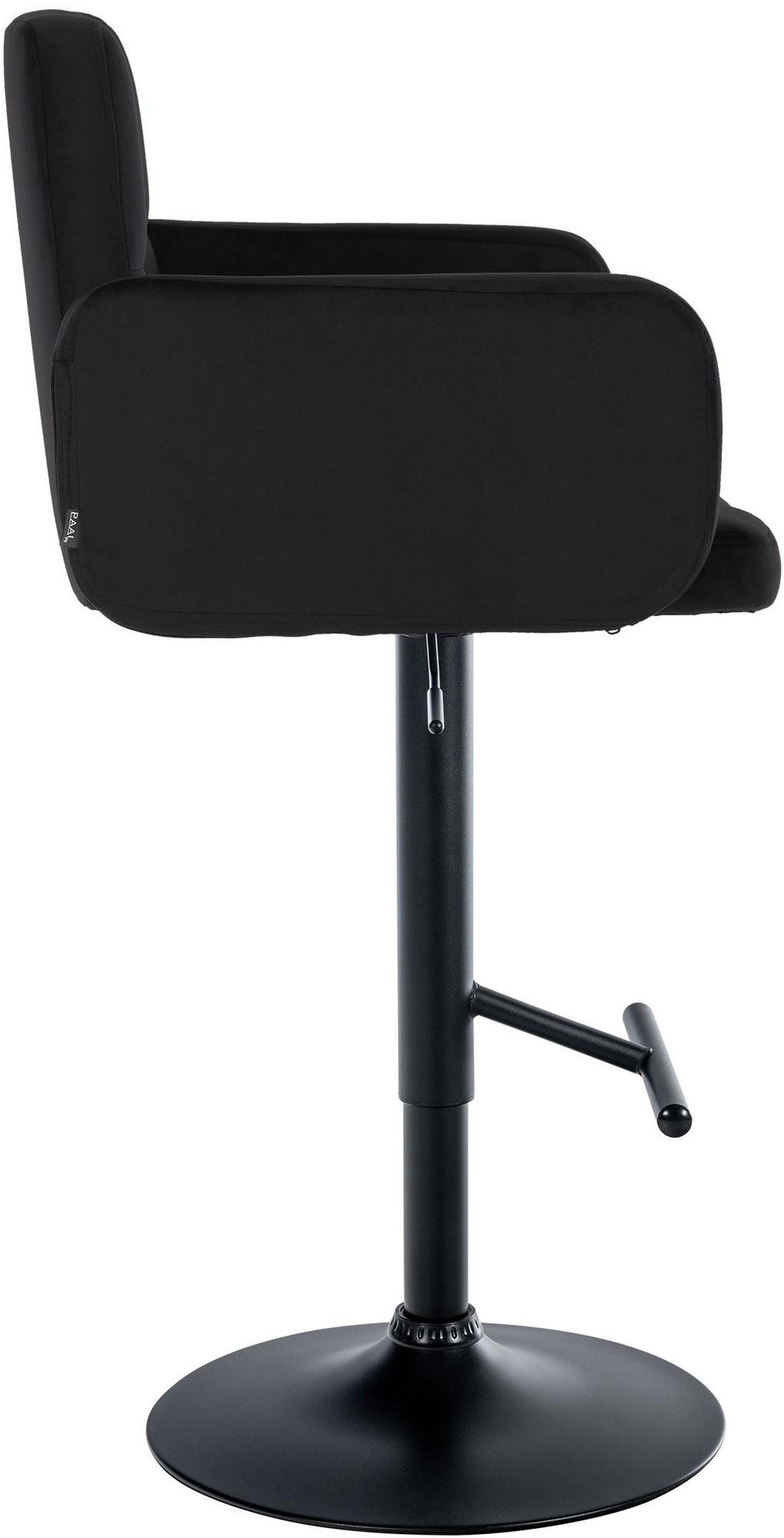 BARHOCKER 2er Set Sutun Samt Schwarz Schwarz - Schwarz, Textil/Metall (60/93/56cm) - DELUKE