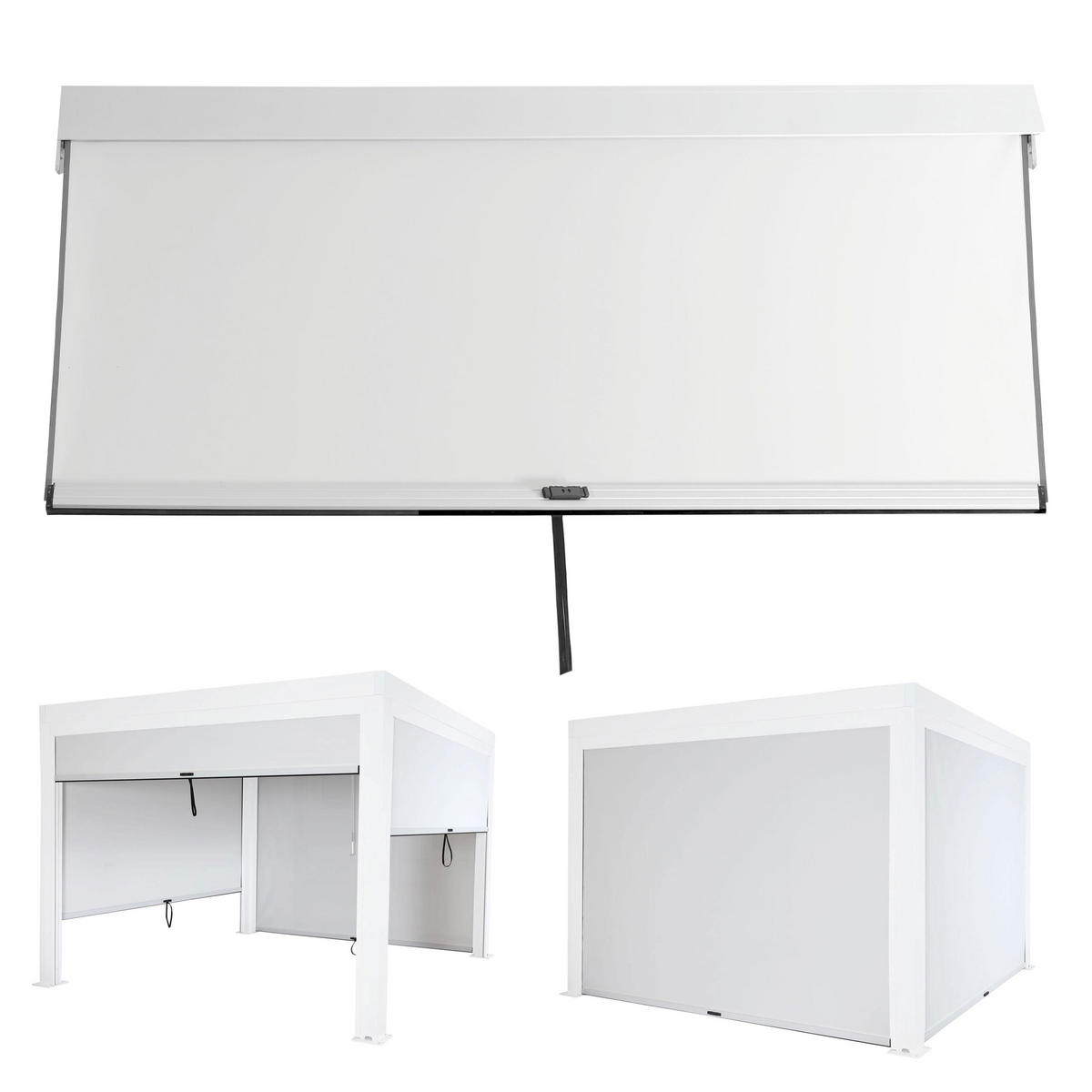 SEITENWAND FÜR PERGOLA Weiß - Weiß, Textil (271/205/1cm) - MCW