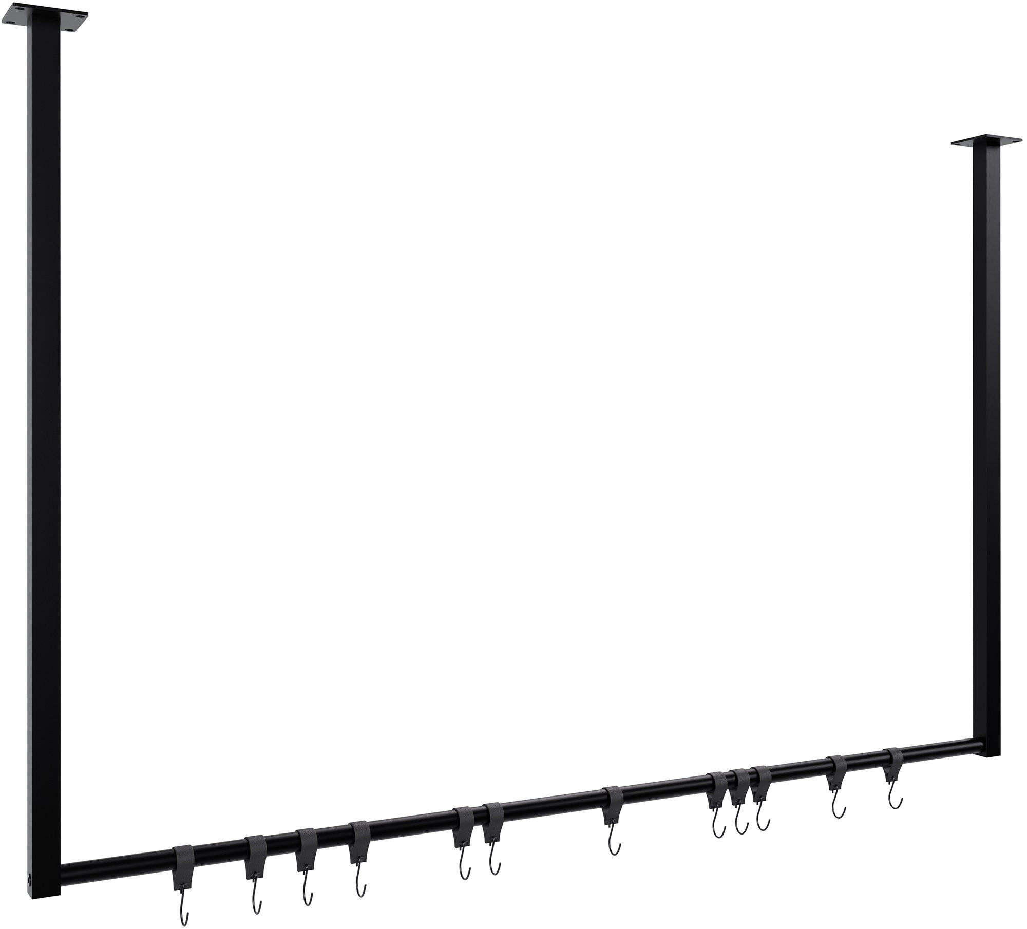 KLEIDERSTÄNDER 150x38x120-schwarz-Metall - Schwarz, Metall (120/80/7cm) - CLP