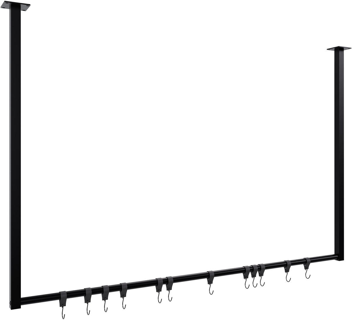 KLEIDERSTÄNDER 150x38x120-schwarz-Metall - Schwarz, Metall (120/80/7cm) - CLP