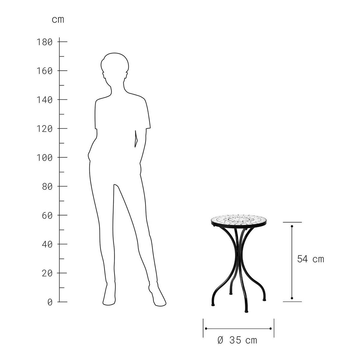 BEISTELLTISCH Palazzo - Weiß, Metall (35/35/54cm) - Butlers
