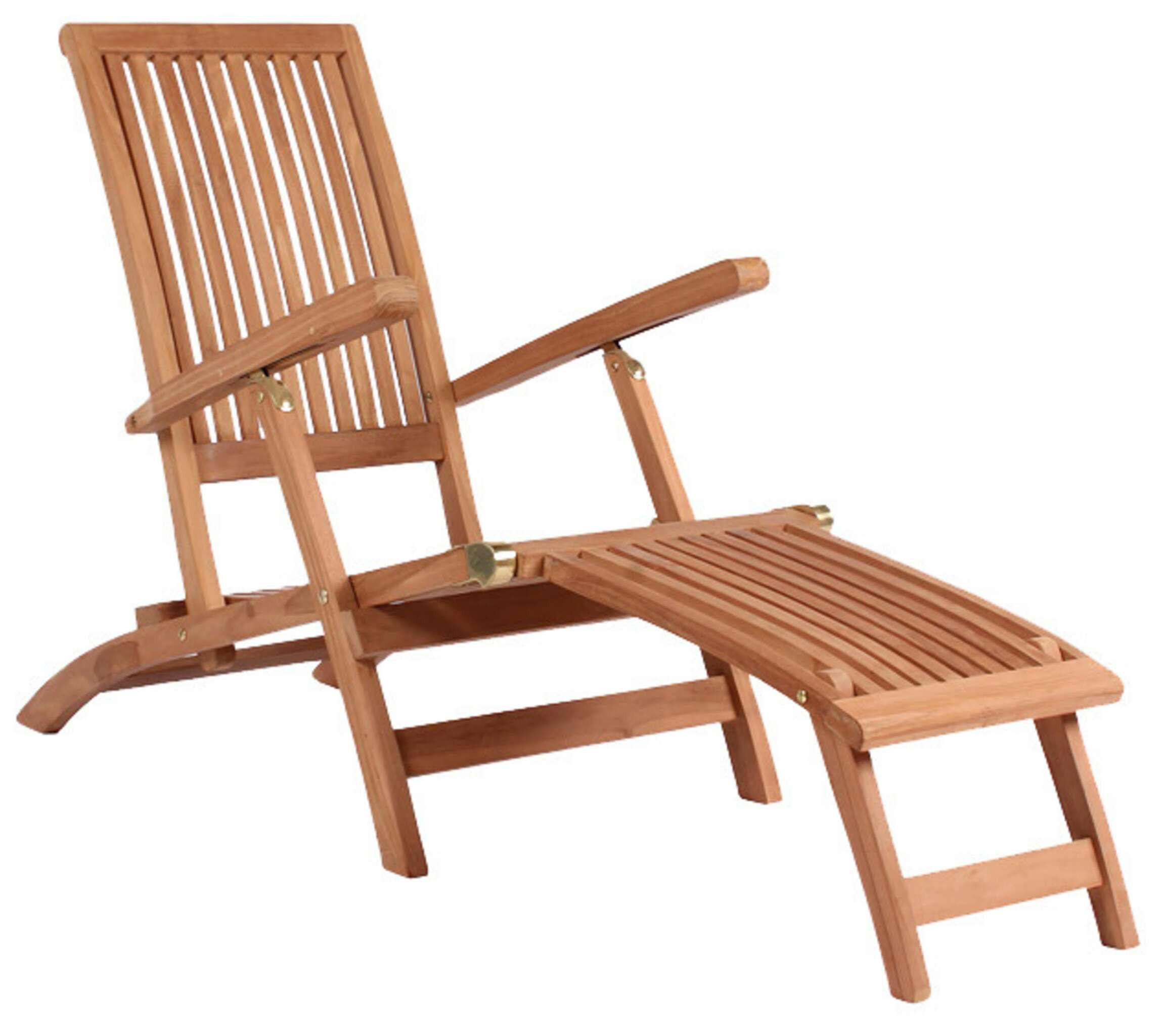 DECKCHAIR Yacht - Naturfarben, Naturmaterialien/Holz (60/93/170cm) - Mr. Deko