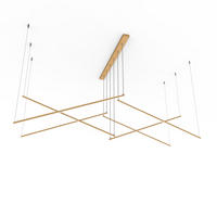 LED-HÄNGELEUCHTE - Goldfarben, Metall (200/100/120cm) - Lumicom