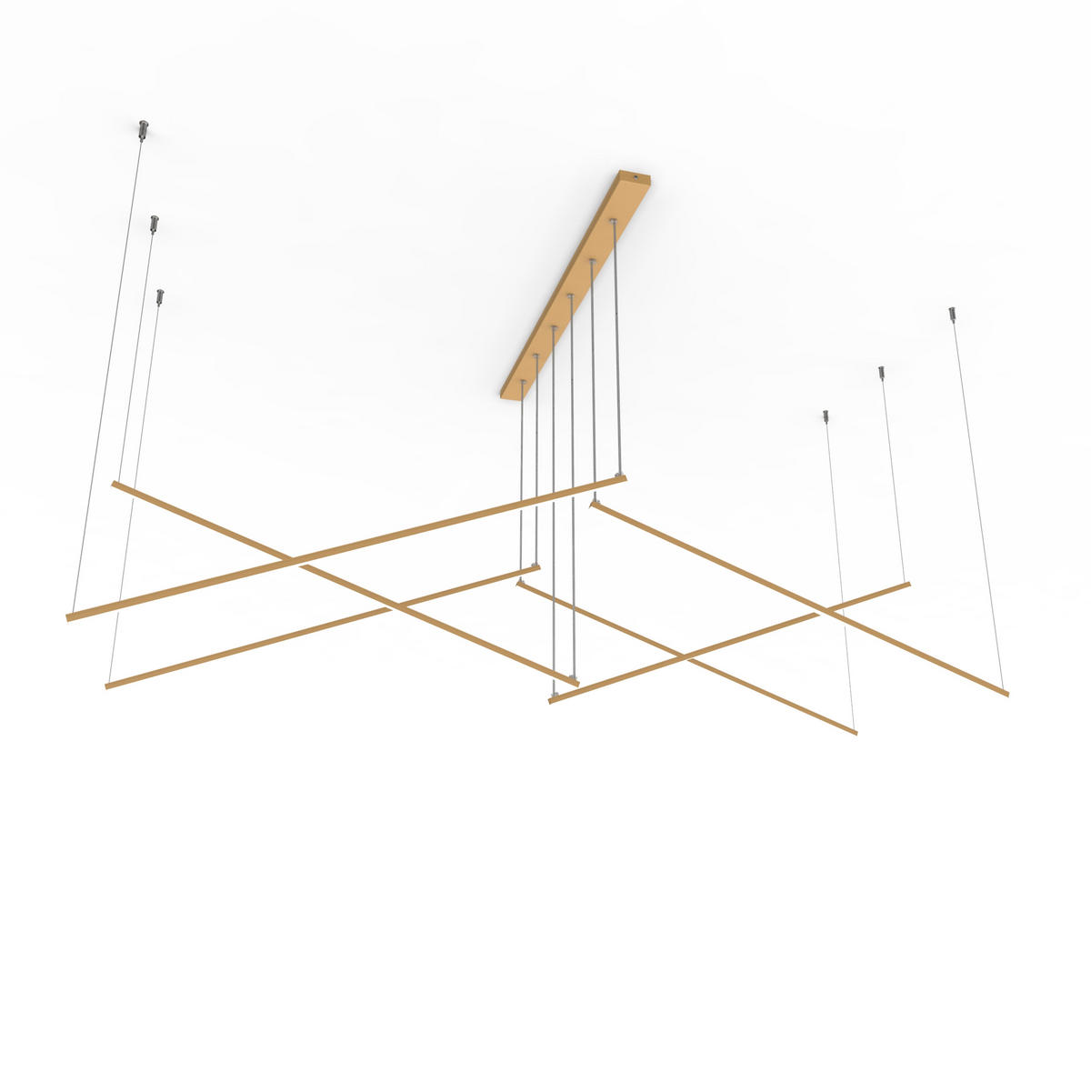 LED-HÄNGELEUCHTE - Goldfarben, Metall (200/100/120cm) - Lumicom