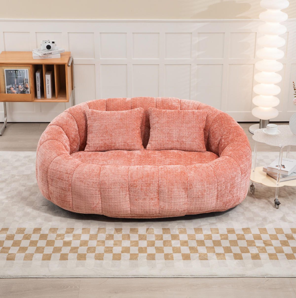 SITZSACK Chenille 150 x 95 x 63 cm Pink - Pink, Kunststoff (95/63/145cm) - Beauniv