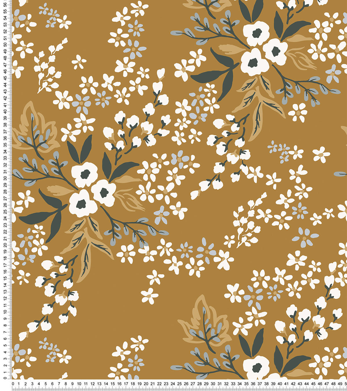 VLIESTAPETE Braylynn Blumen50 cm x 10 m, ocker/gelb - Braun, Papier (50/1000cm) - Lilipinso
