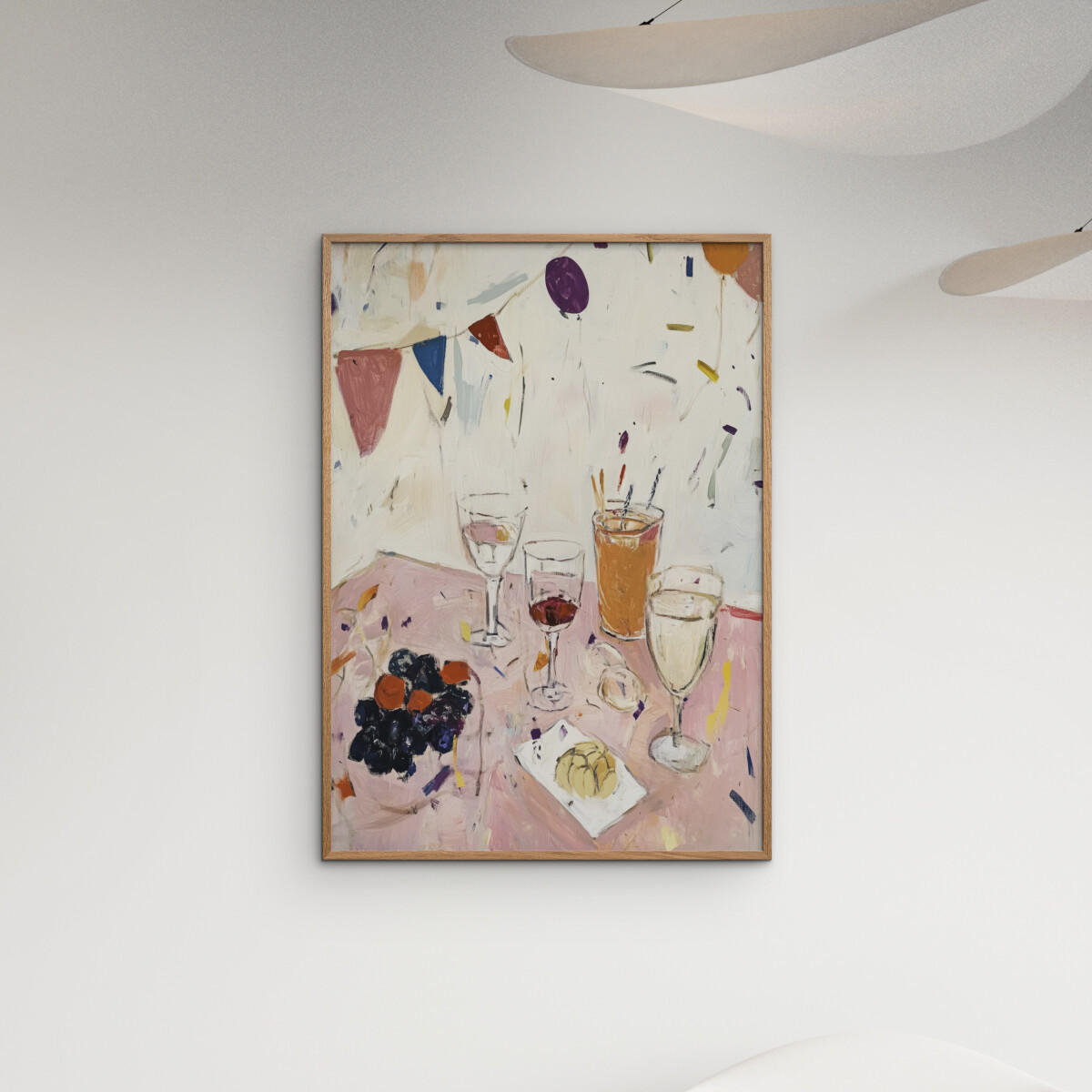 POSTER mit Rahmen Treechild - Party Time No 1 - Eichefarben/Multicolor, Holz/Papier (30/40cm) - Poster&Frame