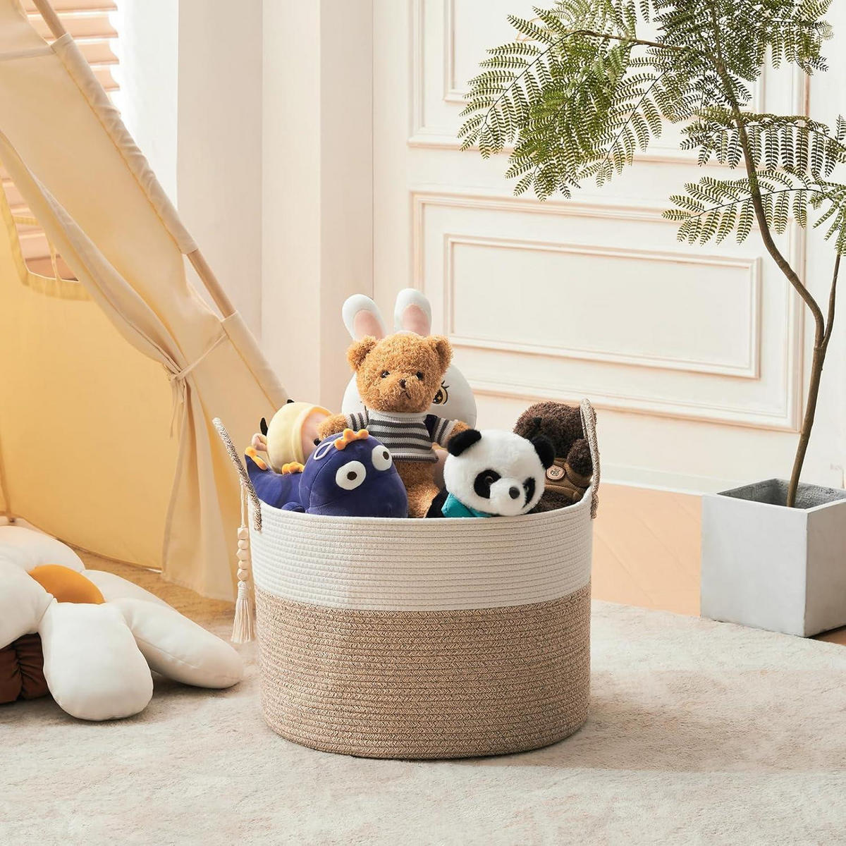 WÄSCHEKORB Geflochten 65L 50x33 cm Braun - Multicolor, Naturmaterialien (50/33/50cm)