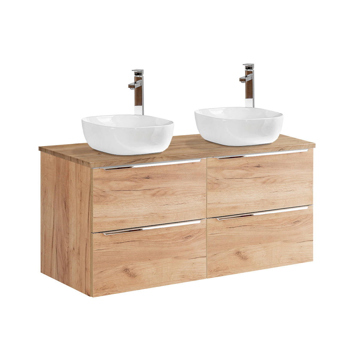 DVOJUMYVADLO 120.4cm duben Dřevo - hnědá, kompozitní dřevo (120.4/59/46cm) - Petits-meubles