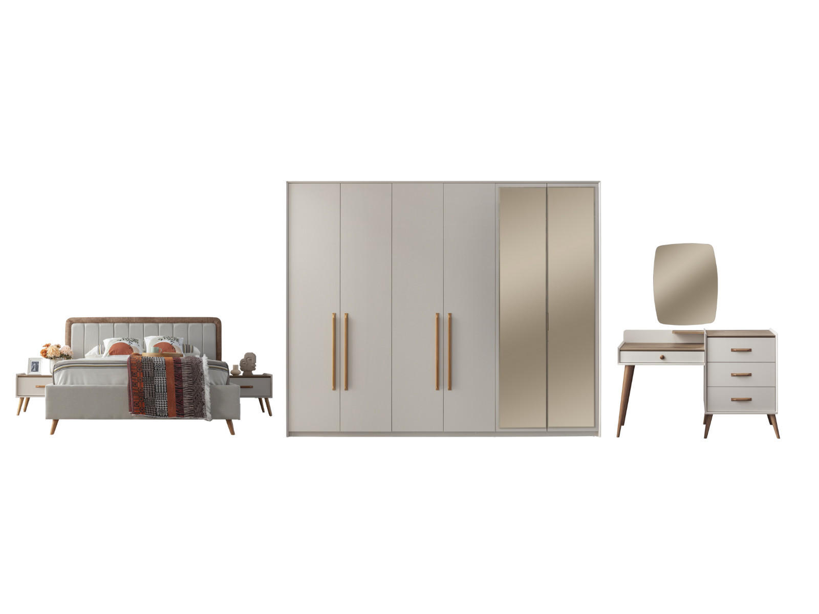 Villa Möbel Bettanlage Beige 160x200 cm