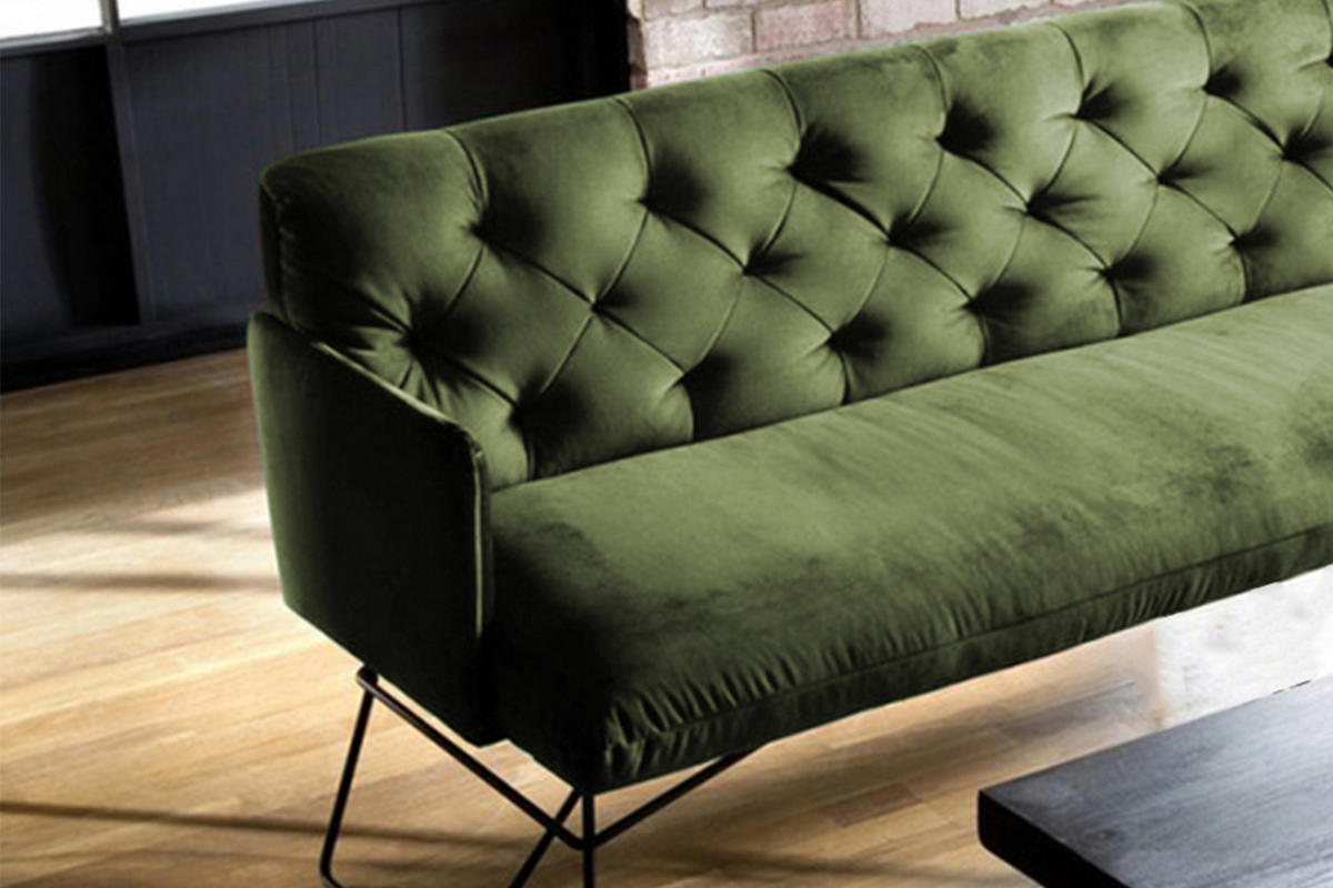 ESSZIMMERBANK CHARME Grün Velvet - Grün, Textil (206/85/68cm) - KAWOLA