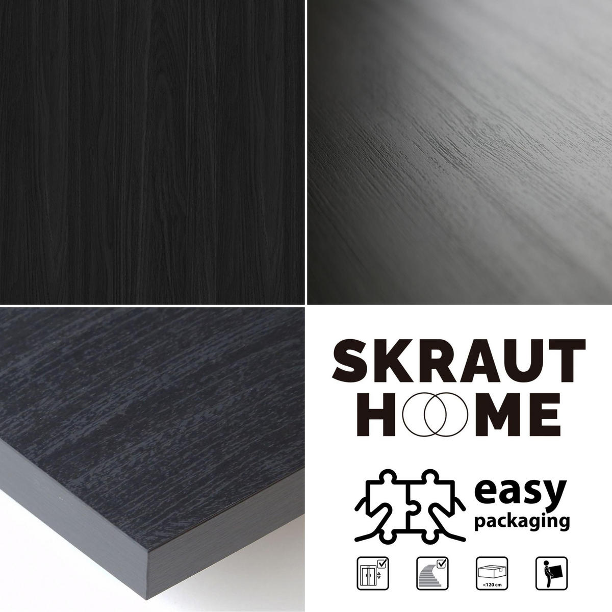ESSZIMMERTISCH für 10 Gäste, schwarz, 194/90/75cm - Schwarz, Holzwerkstoff (90/194/75cm) - Skraut Home