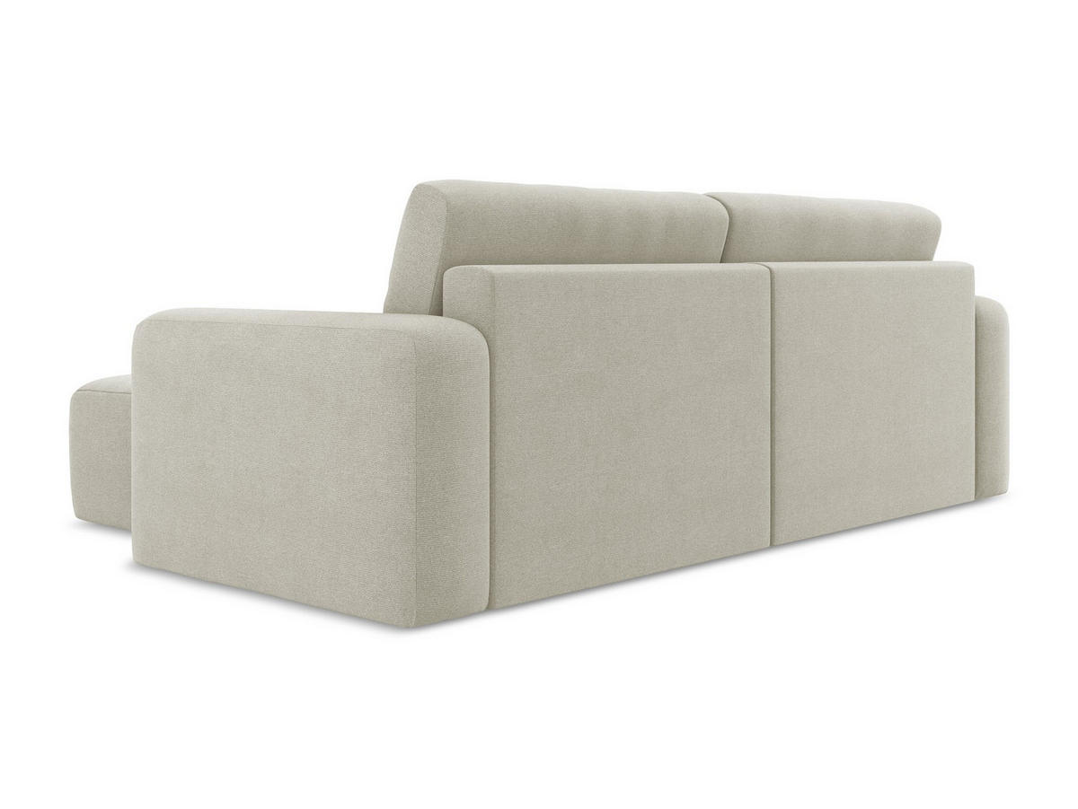 ECKSOFA mit Schlaffunktion rechts Strukturstoff Stoff Beige - Beige/Creme, Kunststoff/Textil (244/149cm) - Makamii