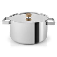 KOCHTOPF Nordic Kitchen Edelstahl - ø 24 cm / 6 Liter - Silberfarben, Holz (24cm) - Eva Solo