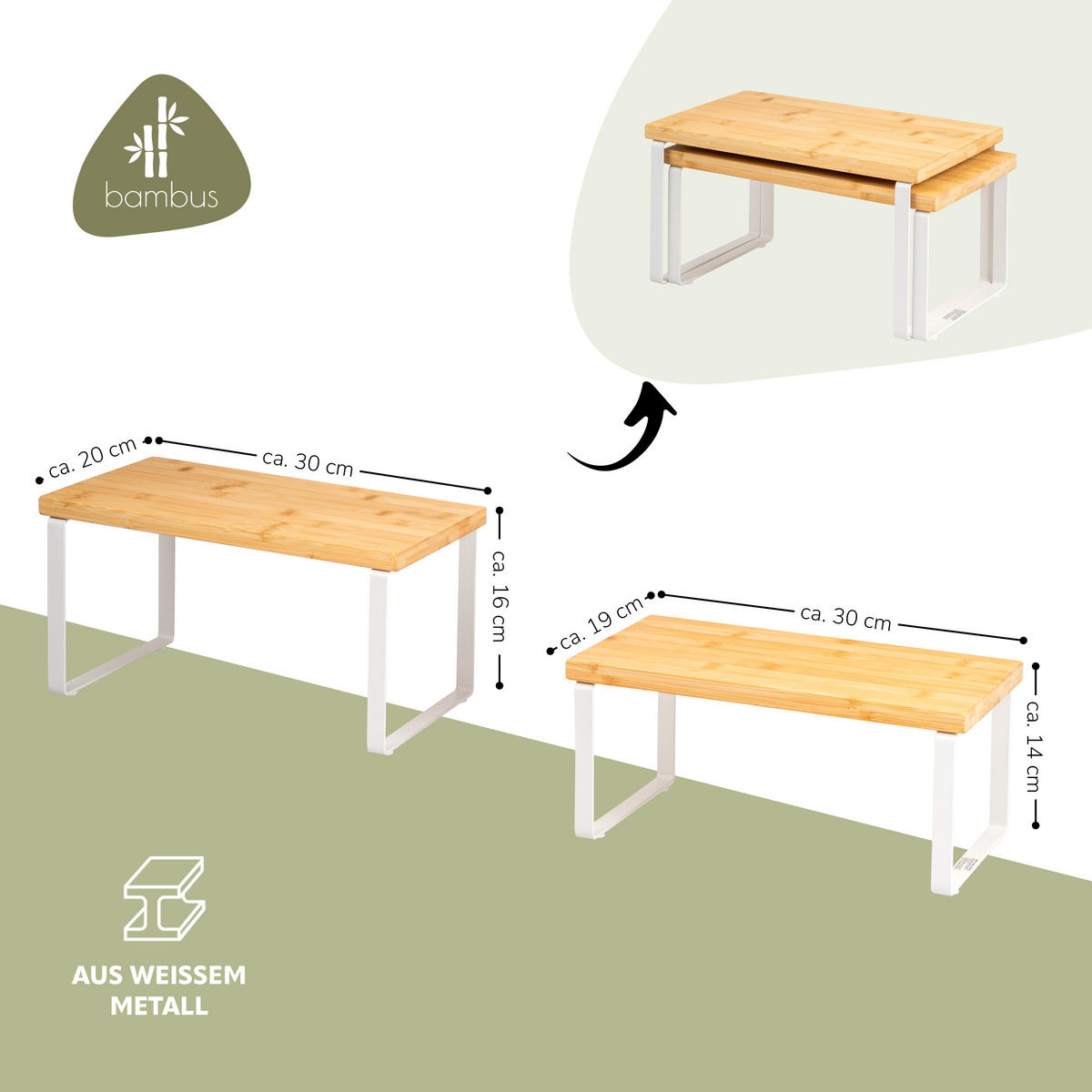 GEWÜRZREGALE 2er-Set, weiß - Weiß, Holz (30/16/20cm) - bremermann