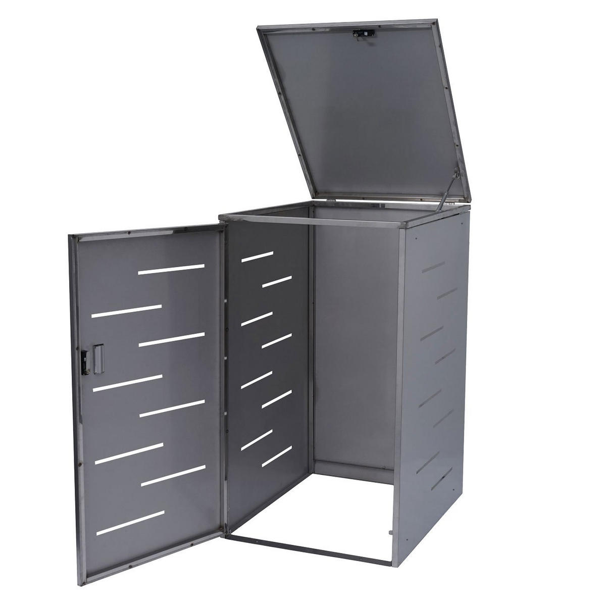 MÜLLTONNENVERKLEIDUNG Silber - Silberfarben, Metall (66/116/80cm) - MCW