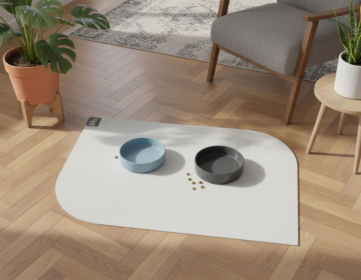 NAPFUNTERLAGE, Öko-Tex, Blattform Hellgrau 40 x 60 cm - Hellgrau, Textil (60/40cm) - SANOZOO