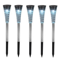 LED AUSSENLEUCHTE Edelstahl Silber RGB 5er Set - Silberfarben, Metall (4/4/27cm) - Globo Lighting