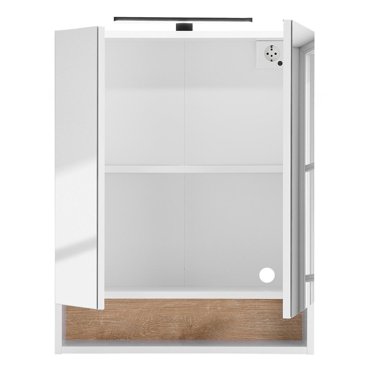 SPIEGELSCHRANK mit Beleuchtung - Weiß, Holzwerkstoff (60/75/22cm) - home24