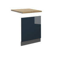 FRONTBLENDE Fame-Line Dunkelblau Hochglanz 60 cm, AP Eiche - Anthrazit/Dunkelblau, Holzwerkstoff (60/67.4/1.6cm) - Vicco