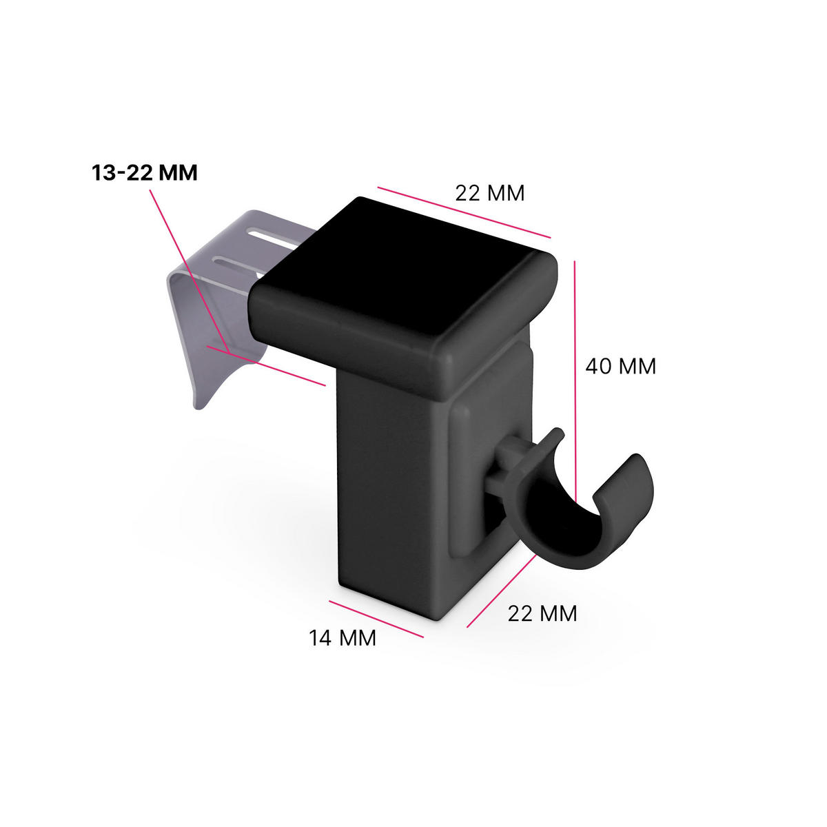 KLEMMTRÄGER für Cafehausstangen 2er Pack - Anthrazit, Kunststoff (2/4/4cm) - Bestlivings