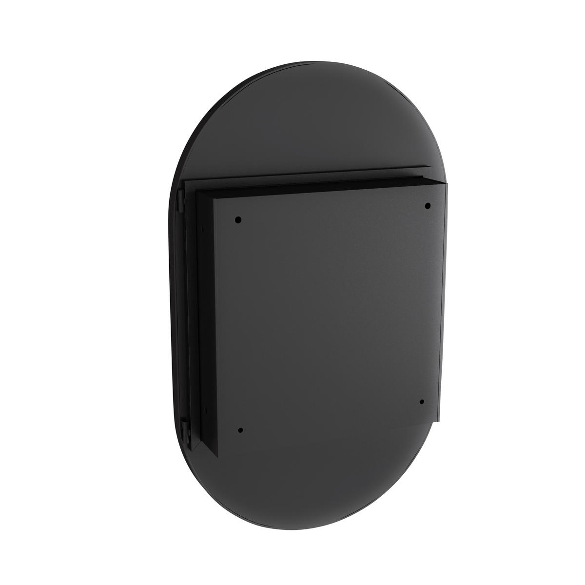SPIEGELSCHRANK Schwarz mit verstellbaren Einlegeböden und Metallrahmen 51,5/12/85 cm - Schwarz, Metall (85/12/51.5cm) - PANGIVO
