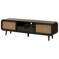 TV-BOARD Mango 180x40x50 dunkelgrau lackiert VALENCIA #222 - Grau, Holz (180/50/40cm) - Massivmoebel24