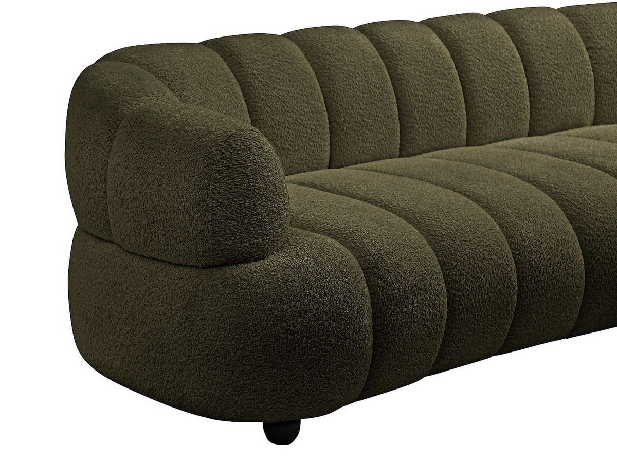 SOFA - 4 Personen - stoff - grün Coliani - Grün, Holz/Textil (250/73/94cm) - Vente-Unique