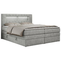 BOXSPRINGBETT GOLD-5 KING LED 120/200 Hellgrau Struktur - H4 - Hellgrau, Holz/Textil (120/200cm) - MKS