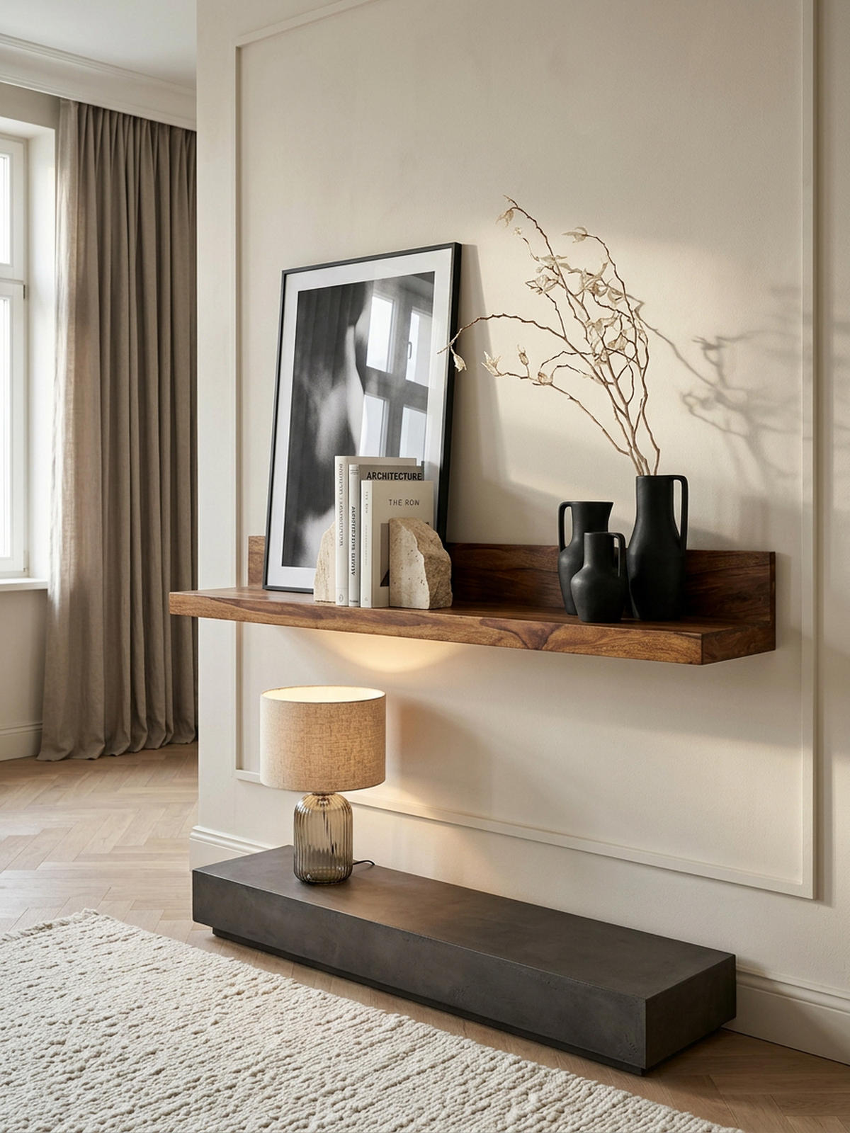 WANDREGAL Massivholz Landhausstil 140 cm Naturprodukt - Braun, Holz (140/17/24cm) - KADIMA DESIGN