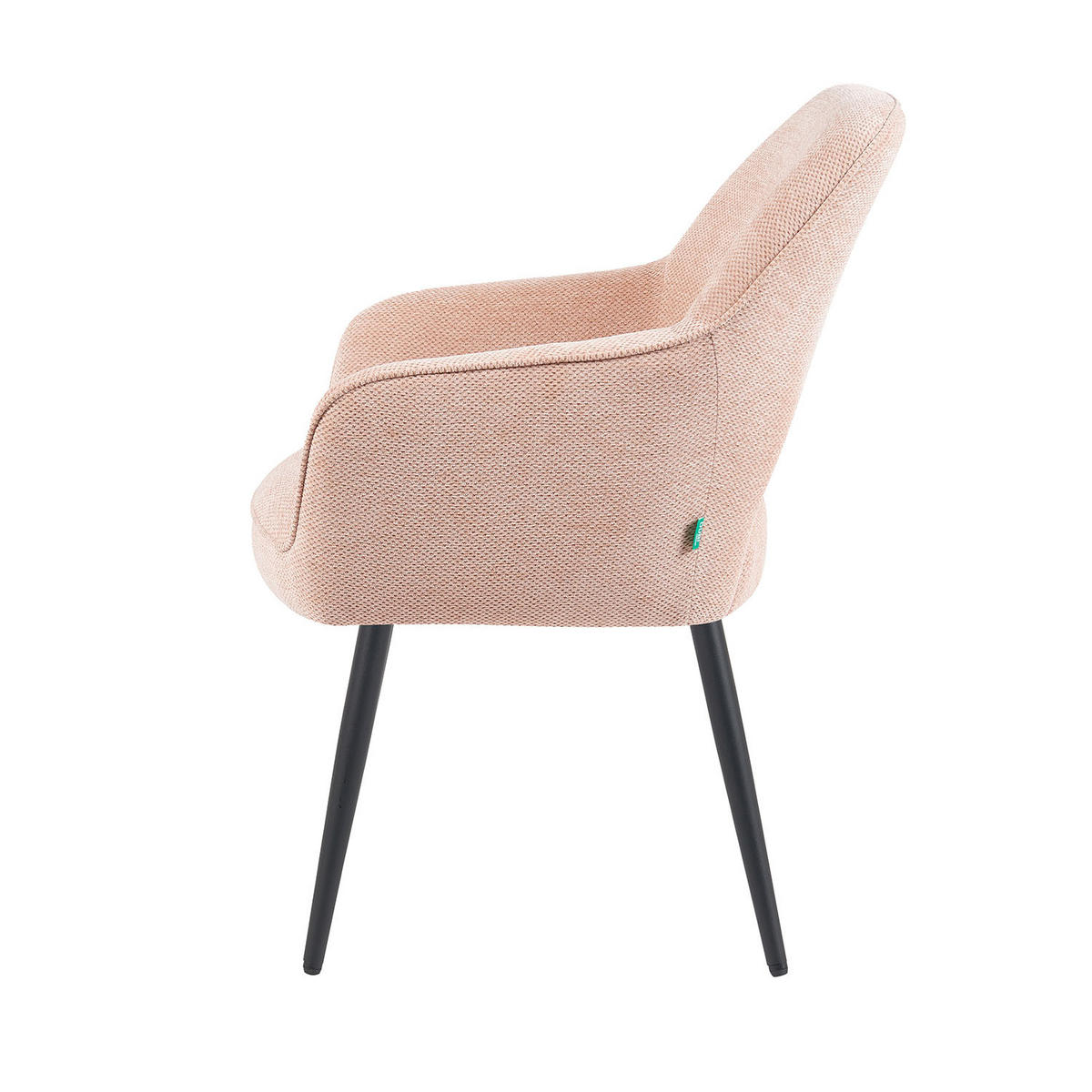 ESSZIMMERSTUHL Mika-Runa - Schwarz/Rosa, Textil/Metall (60/87/65cm) - DUBI Möbel