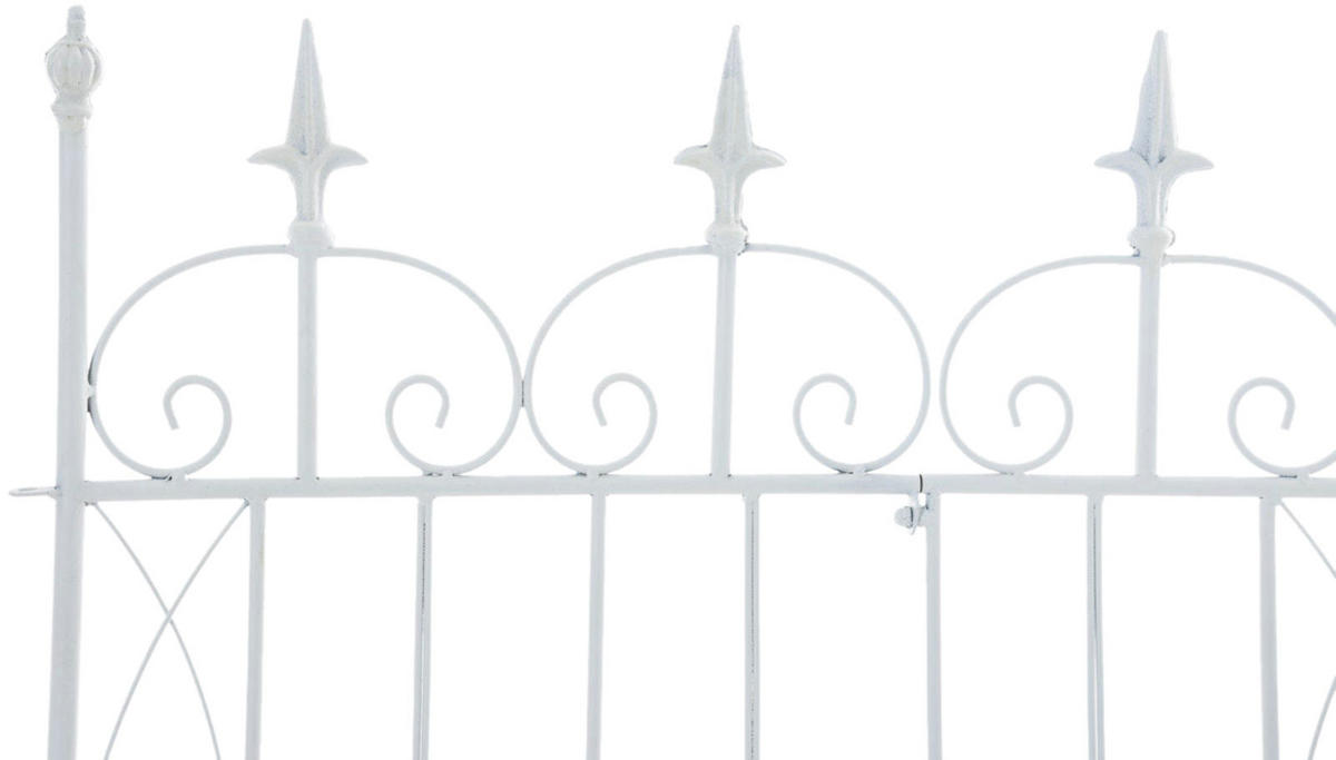 GARTENZAUN 4er Set Metall Weiß - Weiß, Metall (124/116cm) - CLP