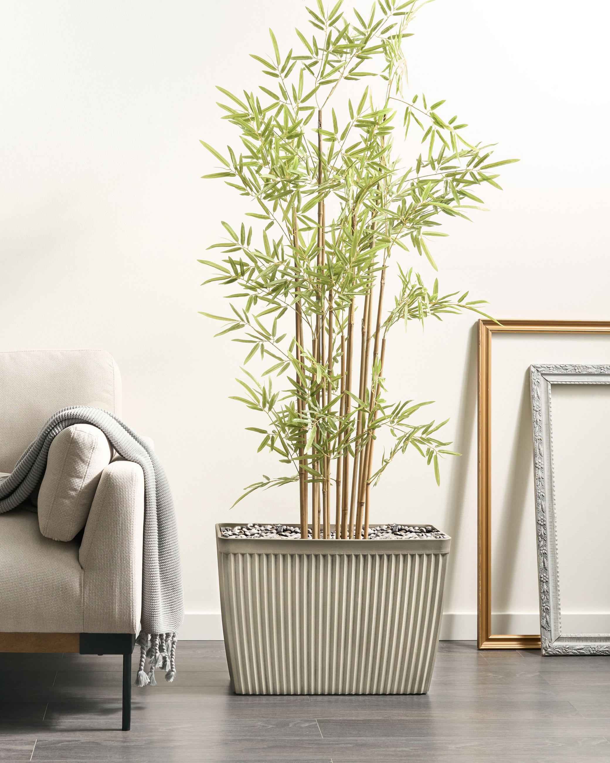 BLUMENTOPF Beige Sisal - Beige, Kunststoff (41cm) - Beliani