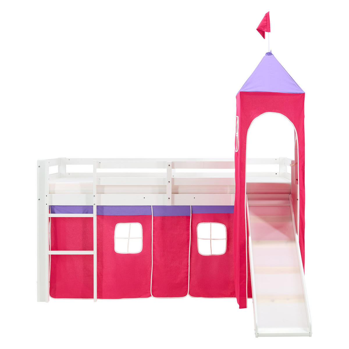 HOCHBETT Pink 90/200 cm mit Lattenrost - Pink/Weiß, Holz - Homestyle4u