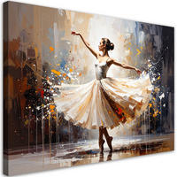 BILD auf Leinwand, Ballerina Tänzerin Frau - Beige, Textil (60/40cm) - Feeby