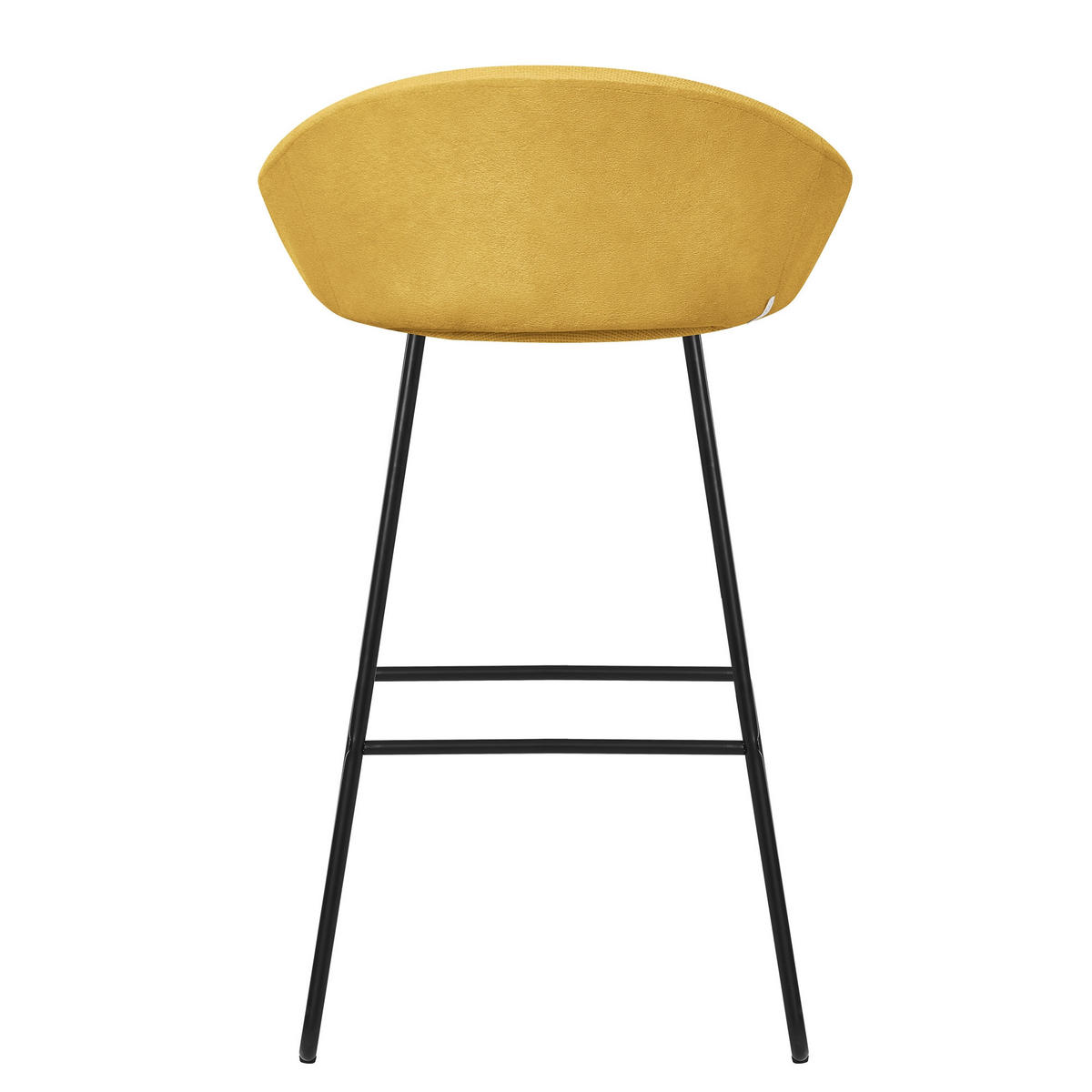 BARHOCKER 2er Set Senf mit Stoffbezug - Currygelb/Schwarz, Metall (56/94/50cm) - ML-DESIGN