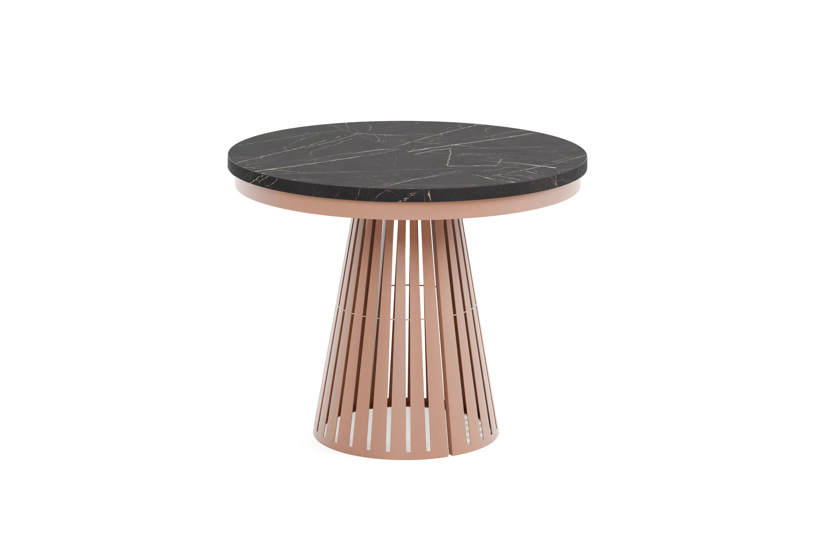 ESSTISCH Cone Bis - Schwarz/Kupferfarben, Holzwerkstoff/Metall (100/100/76cm) - Meblini