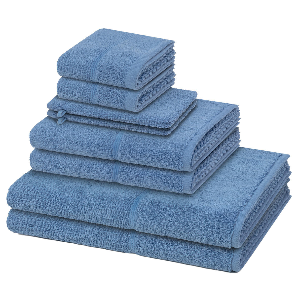 FROTTIERSET Pearl 8-teilig - Blau, Textil (50/100cm) - MÖVE