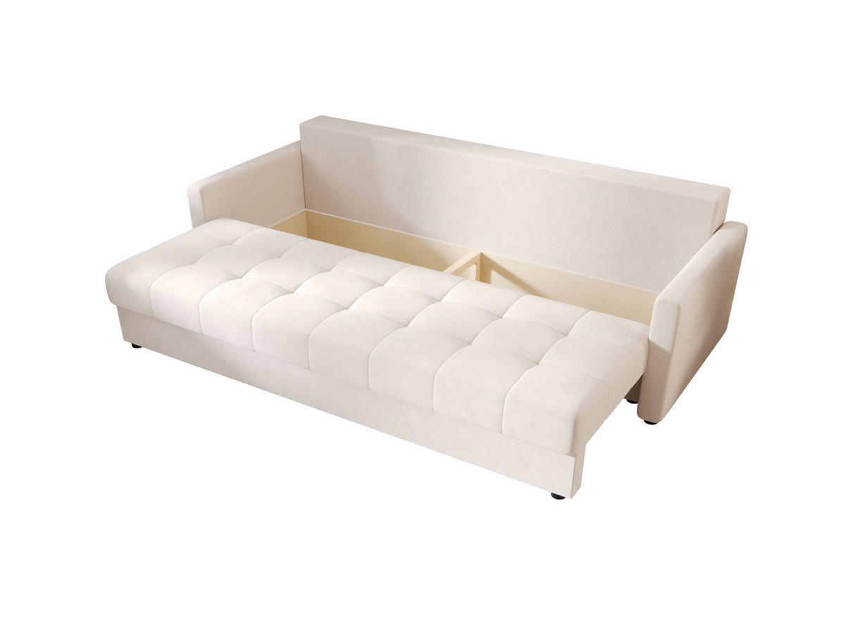SOFA MOS mit Schlaffunktion ITAKA 16 mit Stauraum - Creme, Textil (84/72/220cm) - Bedante