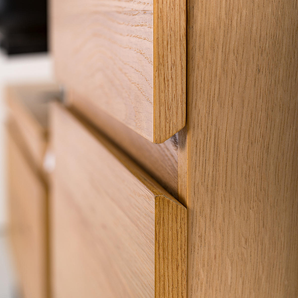 HOCHSCHRANK - Echtholzfurnier / Eisen - Eiche / Schwarz - Eichefarben, Holzwerkstoff/Metall (39/191/30cm) - home24