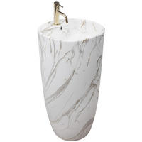 STANDWASCHBECKEN Rea Anya Lava Matt - Weiß, Keramik (45/84/45cm) - REA