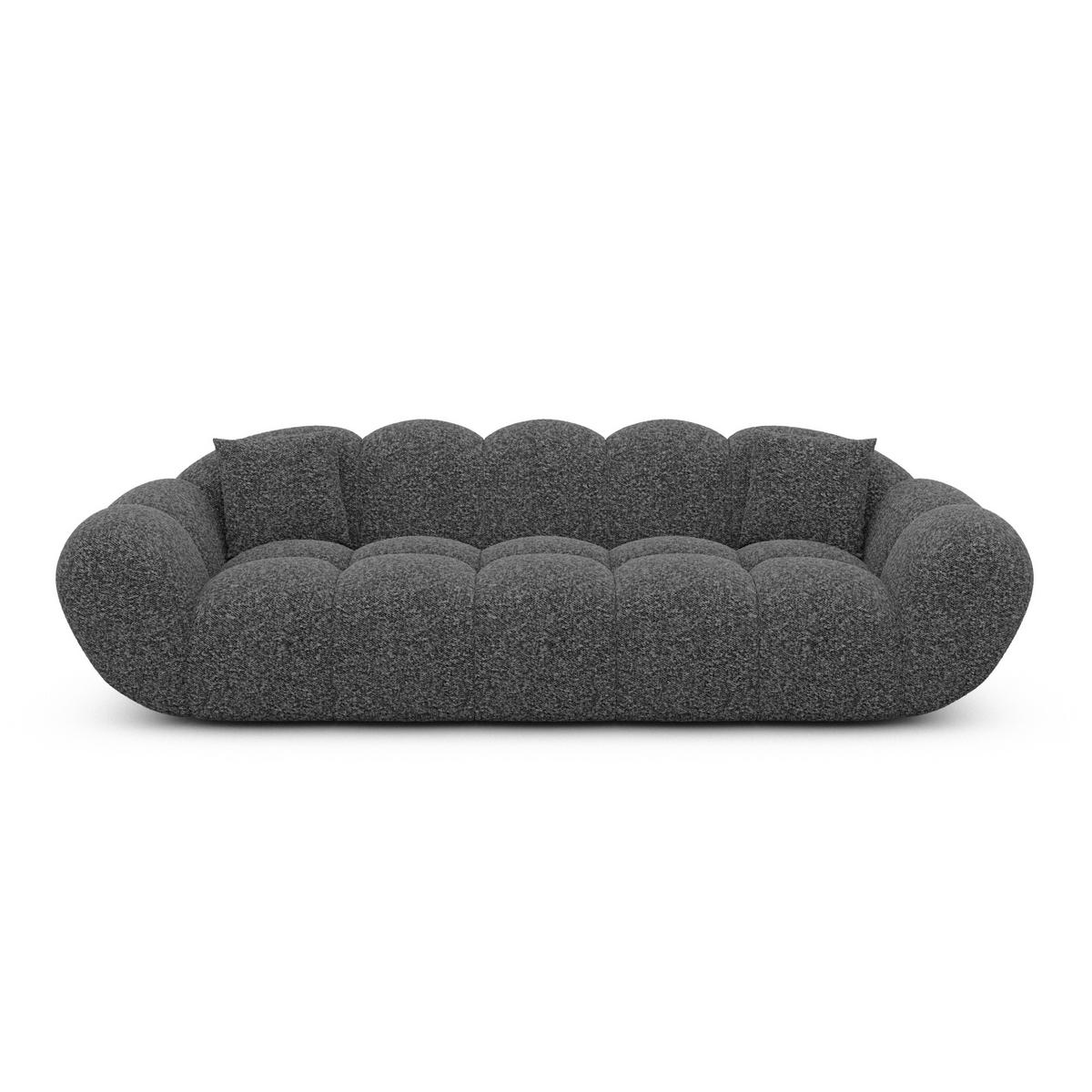 3-SITZER-SOFA Liva Graphit Bouclé - Graphitfarben, Textil (223/70/93cm) - VAROYAL
